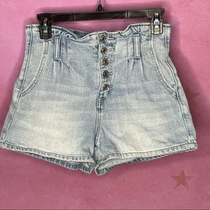 American Eagle High Waisted Button Fly Denim Shorts